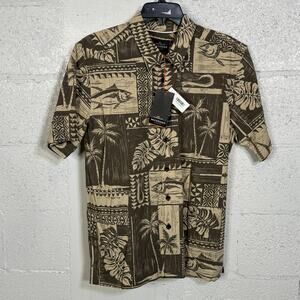 Quiksilver Waterman Men's Tuna Palm Short Sleeve Shirt - Bungee small $74